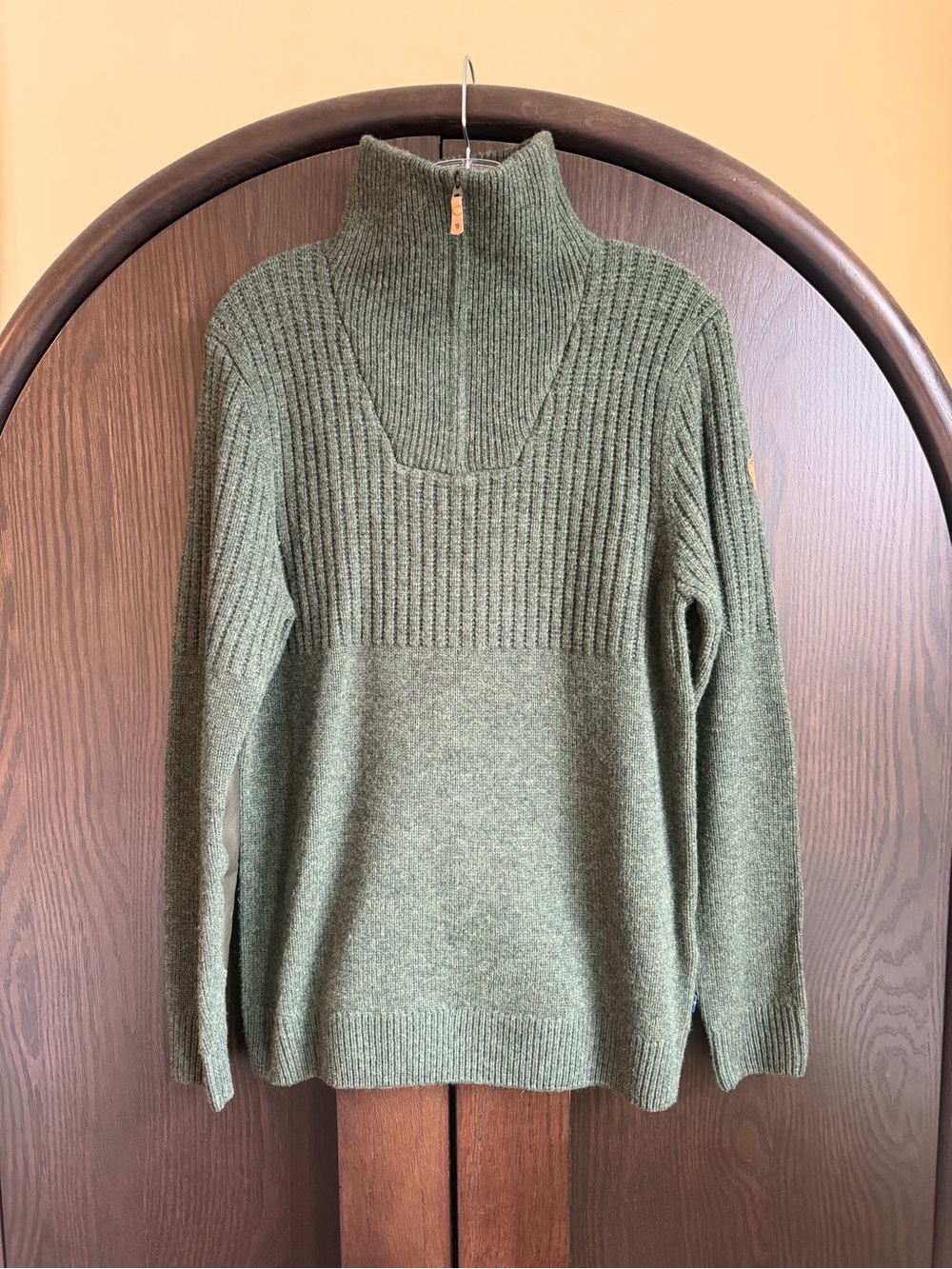 WOMENS FJALLRAVEN ÖVIK HALF ZIP 100% WOOL SWEATER